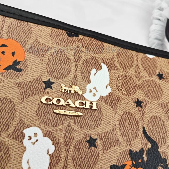 Coach Halloween ghost pumpkin cat print tote bag - Picture 5 of 6